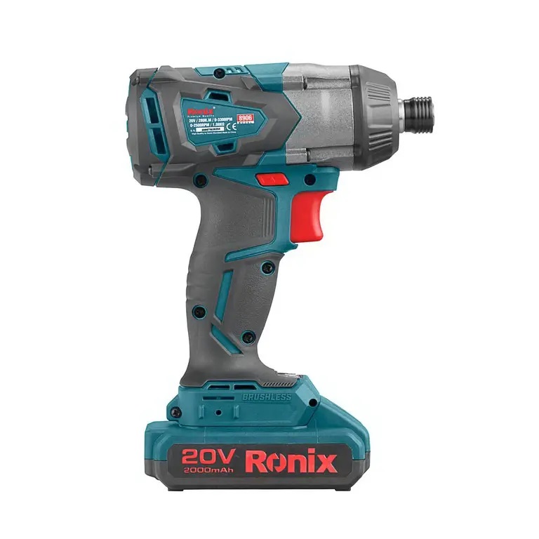 پیچ گوشتی چکشی شارژی براشلس 20 ولت رونیکس مدل 8906