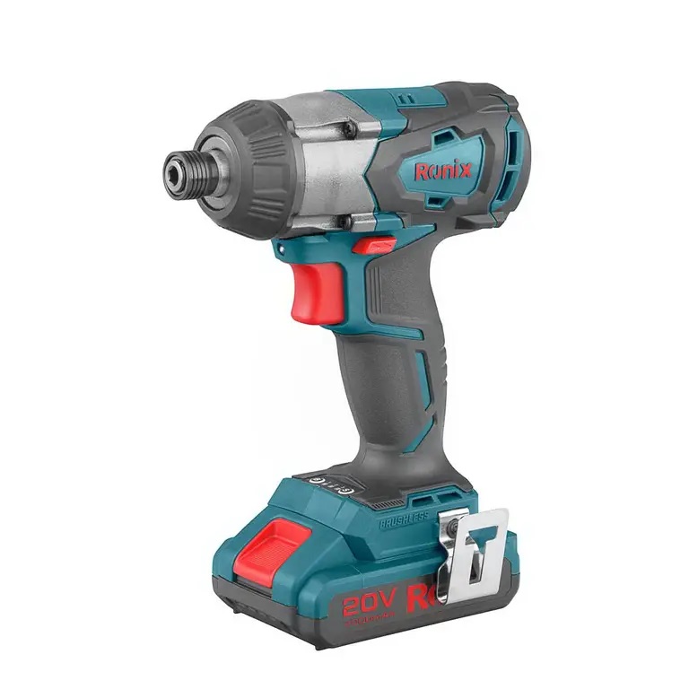 پیچ گوشتی چکشی شارژی براشلس 20 ولت رونیکس مدل 8906