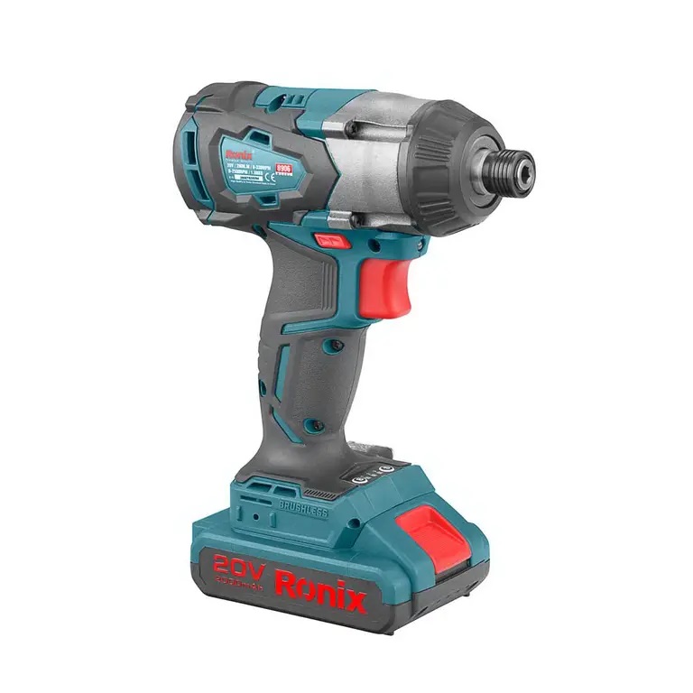 پیچ گوشتی چکشی شارژی براشلس 20 ولت رونیکس مدل 8906