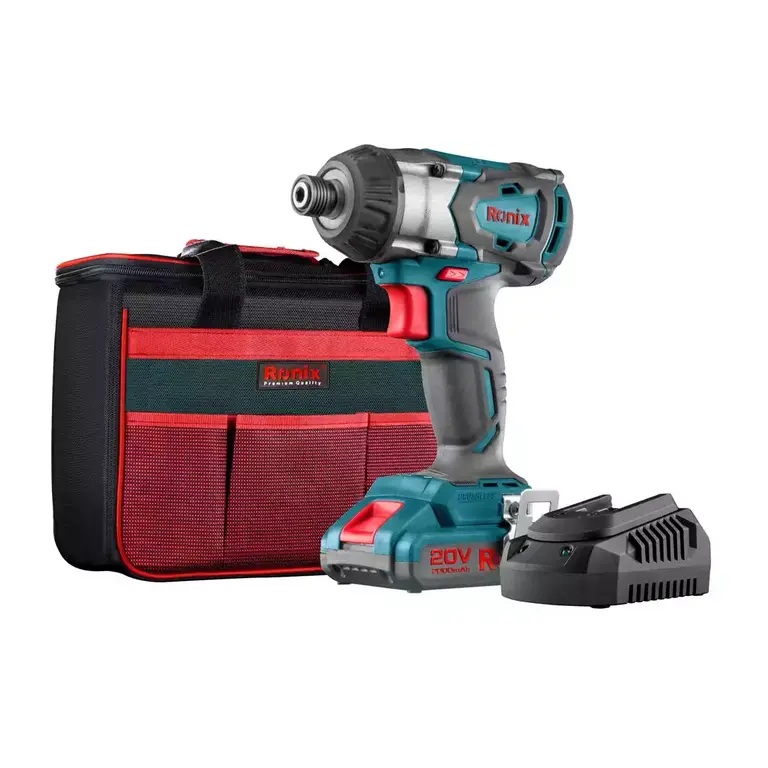 پیچ گوشتی چکشی شارژی براشلس 20 ولت رونیکس مدل 8906