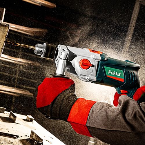 دریل 2 دور ضربه ای گیربکسی دیمردار پوکا مدل D13221