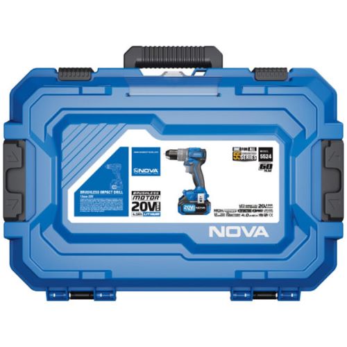 دریل پیچ گوشتی شارژی 13 میلیمتر 20 ولت براشلس با کیف BMC نووامدل 5524
