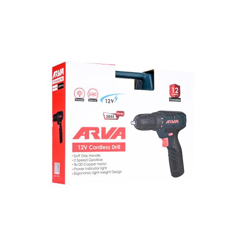 دریل پیچ گوشتی شارژی 12 ولت آروا مدل 5844